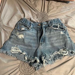 blue jean shorts